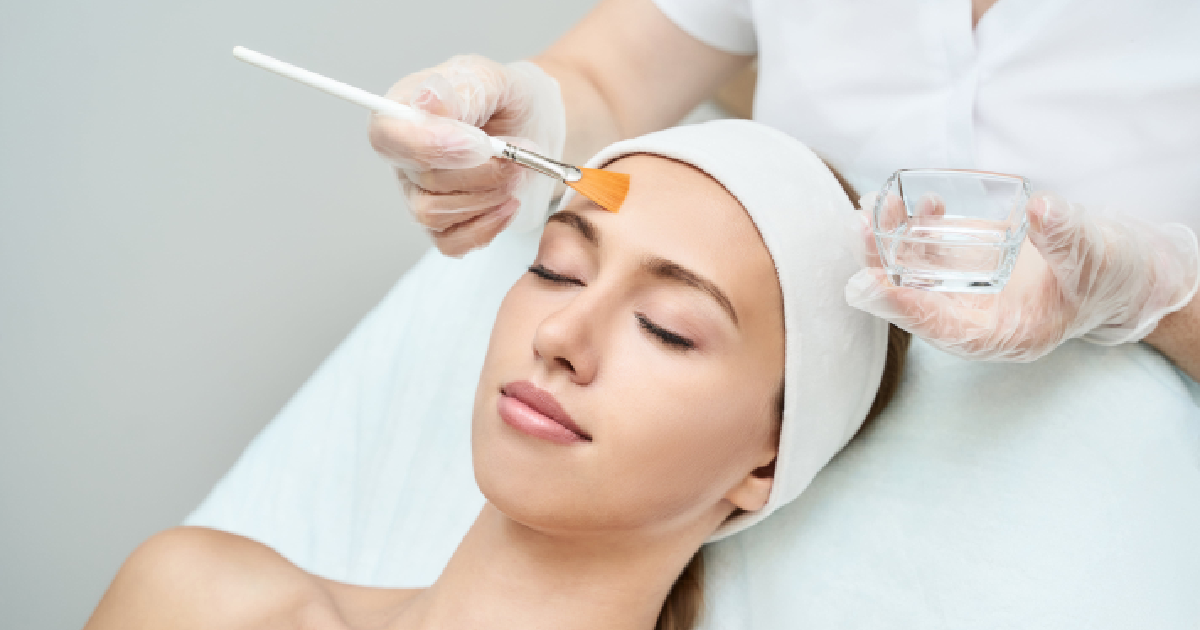 Woman receiving chemical peels treatment in Wakefield, Rhode Island